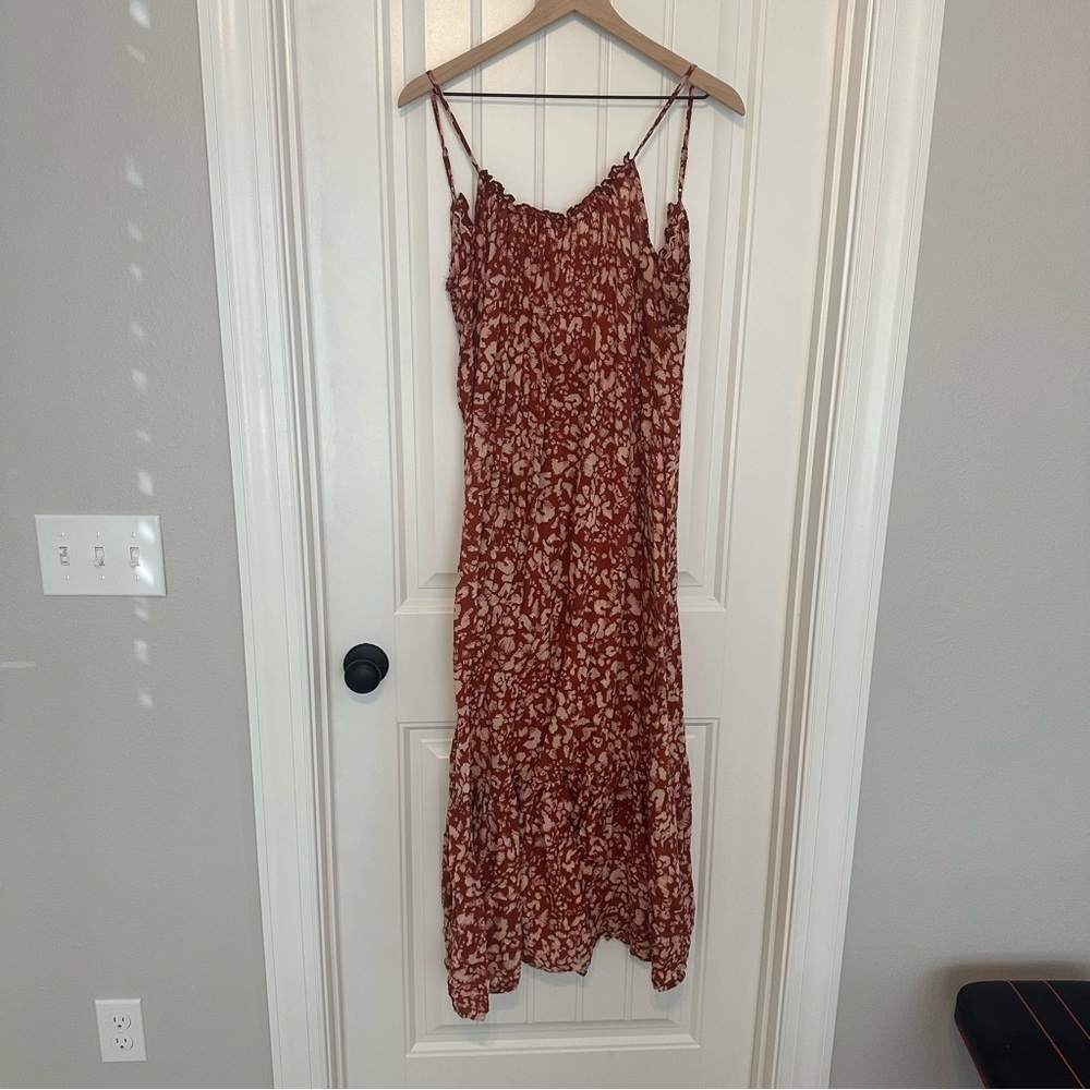 Anthropologie Flounced Maxi Dress Lounge Oversized Boho Tank Summer Size Medium - Picture 3 of 7
